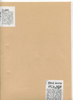 Newspaper cutting about blindness related activities or people