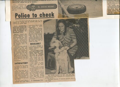 Newspaper cutting about blindness related activities or people