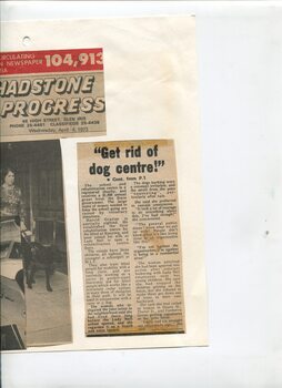 Newspaper cutting about blindness related activities or people