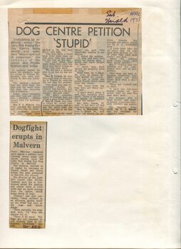 Newspaper cutting about blindness related activities or people