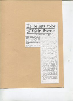 Newspaper cutting about blindness related activities or people