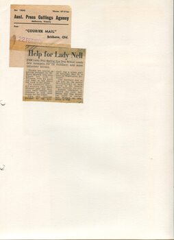 Newspaper cutting about blindness related activities or people