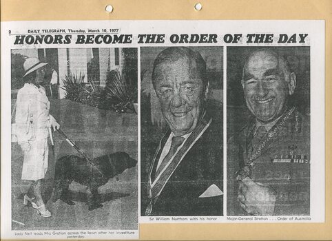 Newspaper cutting about blindness related activities or people