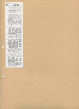 Newspaper cutting about blindness related activities or people