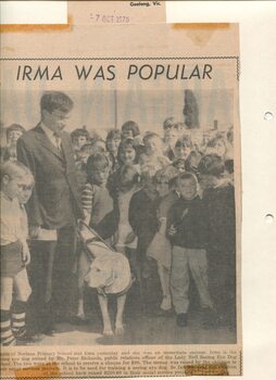 Newspaper cutting about blindness related activities or people