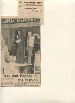 Newspaper cutting about blindness related activities or people