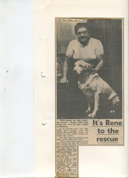 Newspaper cutting about blindness related activities or people