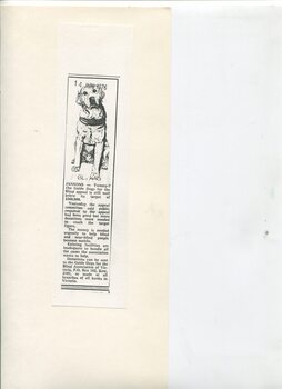 Newspaper cutting about blindness related activities or people