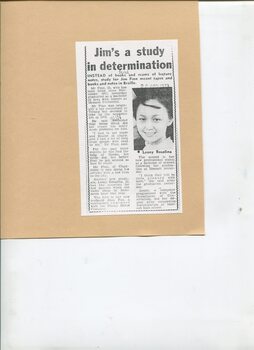Newspaper cutting about blindness related activities or people