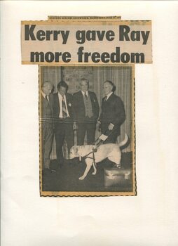 Newspaper cutting about blindness related activities or people