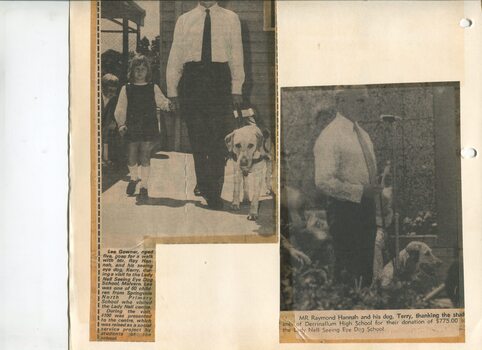 Newspaper cutting about blindness related activities or people