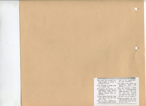 Newspaper cutting about blindness related activities or people