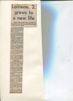 Newspaper cutting about blindness related activities or people