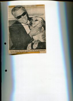 Newspaper cutting about blindness related activities or people