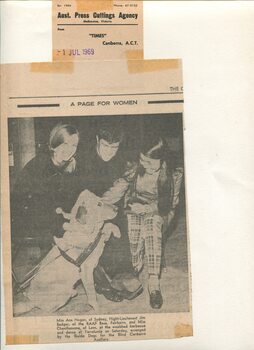 Newspaper cutting about blindness related activities or people