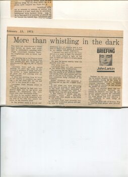 Newspaper cutting about blindness related activities or people