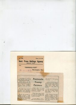 Newspaper cutting about blindness related activities or people