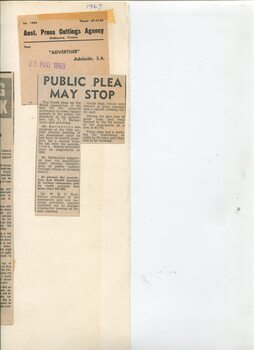 Newspaper cutting about blindness related activities or people