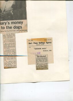 Newspaper cutting about blindness related activities or people