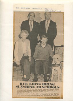 Newspaper cutting about blindness related activities or people