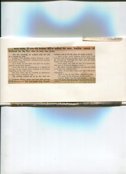 Newspaper cutting about blindness related activities or people