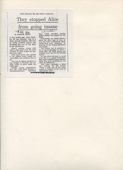 Newspaper cutting about blindness related activities or people