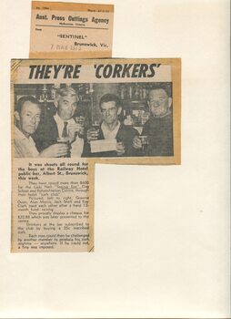 Newspaper cutting about blindness related activities or people