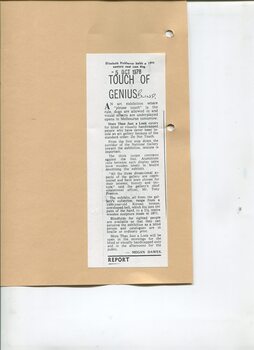 Newspaper cutting about blindness related activities or people
