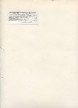 Newspaper cutting about blindness related activities or people