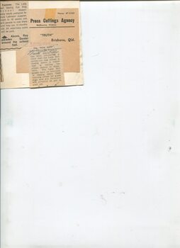 Newspaper cutting about blindness related activities or people