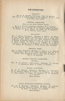 List of Sub-Committees and Financial Members Council