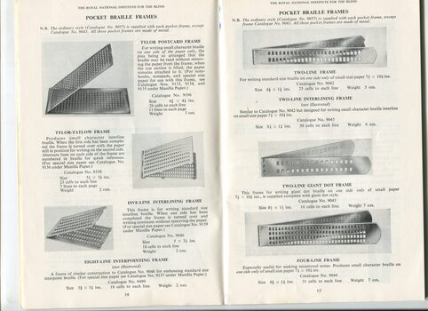 Descriptions and images of items for sale