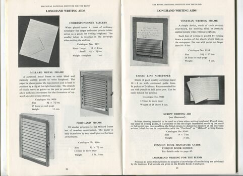Descriptions and images of items for sale