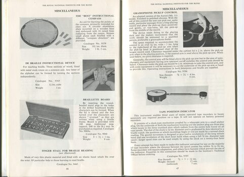 Descriptions and images of items for sale