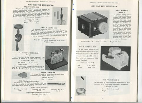 Descriptions and images of items for sale