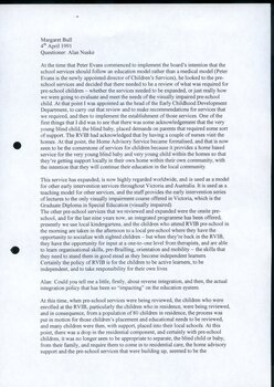 Transcription of audio interview with Margaret Bull