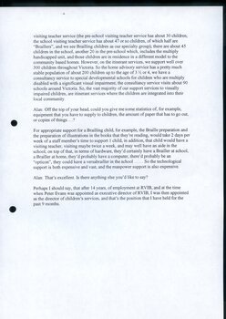 Transcription of audio interview with Margaret Bull