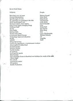 Transcription of audio interview with Kevin Poole