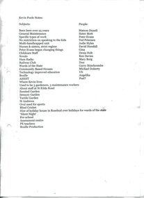 Transcription of audio interview with Kevin Poole