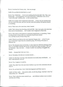 Transcription of audio interview with Kevin Poole