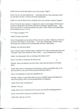Transcription of audio interview with Kevin Poole