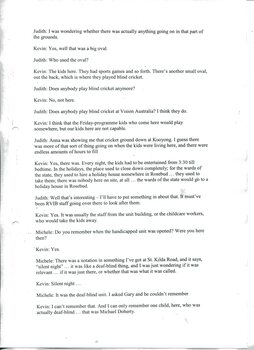 Transcription of audio interview with Kevin Poole