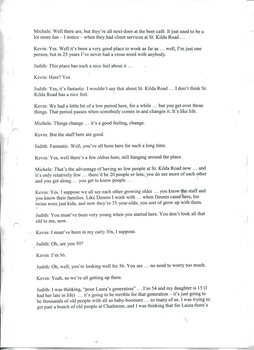 Transcription of audio interview with Kevin Poole