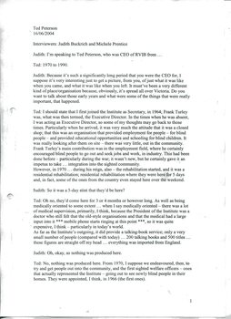 Transcript of interview with Ted Petersen