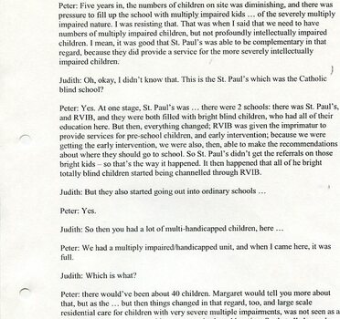 Transcript of interview of Peter Cronin by Judith Buckrich