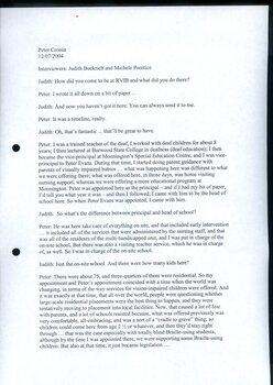 Transcript of interview with educator Peter Cronin
