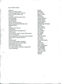 Transcription of audio interview with Barry Palmer