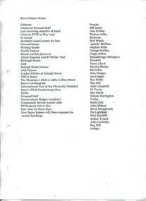 Transcription of audio interview with Barry Palmer