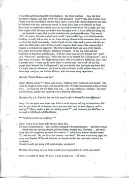 Transcription of audio interview with Barry Palmer