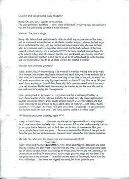 Transcription of audio interview with Barry Palmer